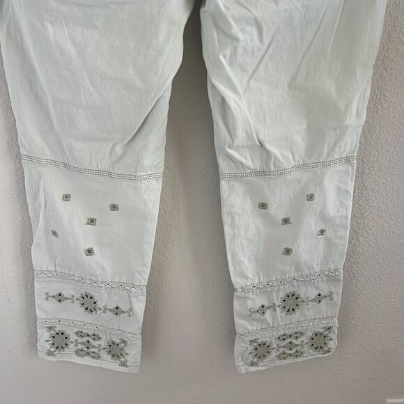 By Anthropologie The Wanderer Neutral Eyelet Lace Pants 29 - Picture 8 of 9